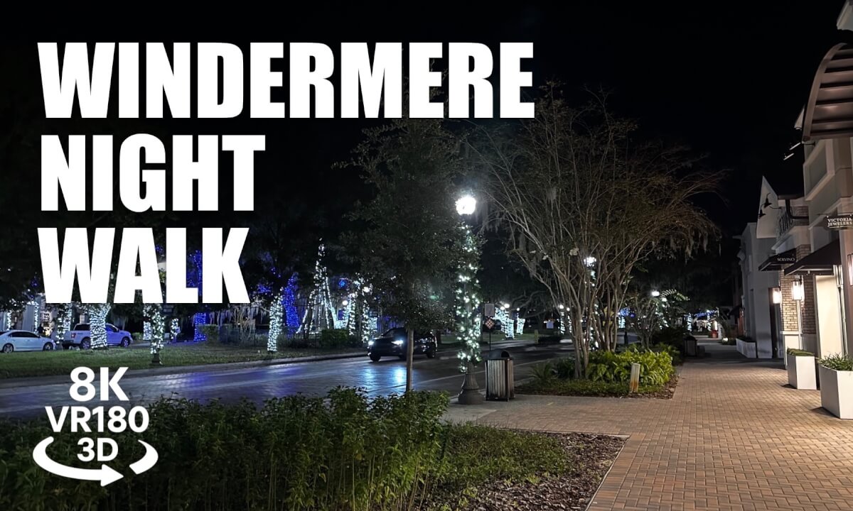 Windermere Night Walk VR180 8K 3D | Small Town Evening Walk • Orlando Area | VR视频 8K 3D動画 VR旅行
