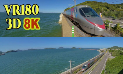 [Revised version] JR Shikoku Yosan Line , the railway line runs right next to the coast in JAPAN