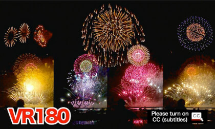 [8K VR180] Fireworks display with VR / Two major fireworks competitions