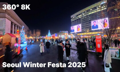 SEOUL WINTER FESTA 2025: Gwanghwamun Square Night Walking Tour (Ambient ASMR / No Music)
