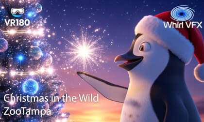 Tampa Zoo Christmas in the Wild | Day to Night | Penguins, Holiday Tree, and Dancing | VR180 3D 8K