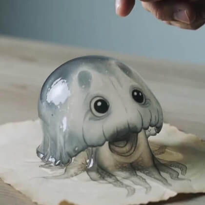 [Magic Fail] Pencil Drawing Comes Alive! But It's Too Ugly, Gets Slapped Back to Paper! 🤣✍️🐙