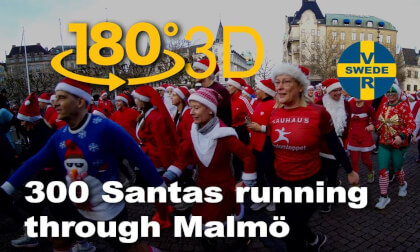 300 Santas running through Malmö