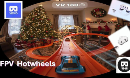 Hotwheels Christmas Track Pov _ 3 Lanes_SBS VR180 FPV