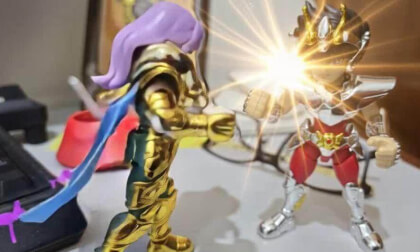 A showdown between two toys