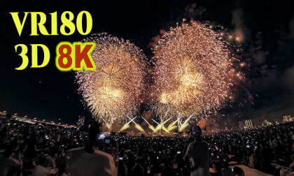Hyperstereoscopic video of  Fireworks at Adachi in TOKYO,Japan VR Video Hyperstereoscopic video of  Fireworks at Adachi in TOKYO,Japan VR