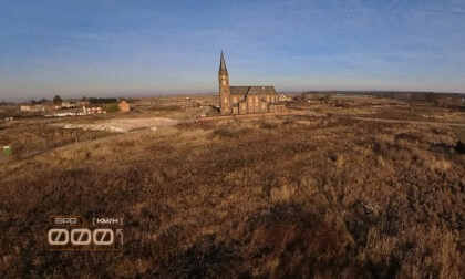 Von der Manheimer Kirche rüber zum Kohlebagger im Tagebau Hambach