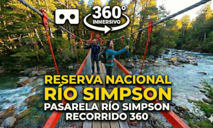 Pasarela Colgante Reserva Nacional Rio Simpson, Coyhaique, Patagonia Chile