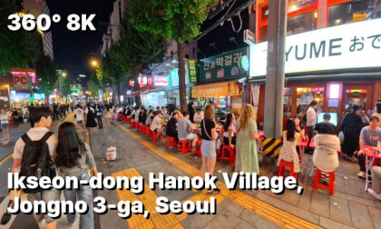 Where Seoul Locals Party at Night: [3D 360 VR] Ikseon-dong 8K Night Walk