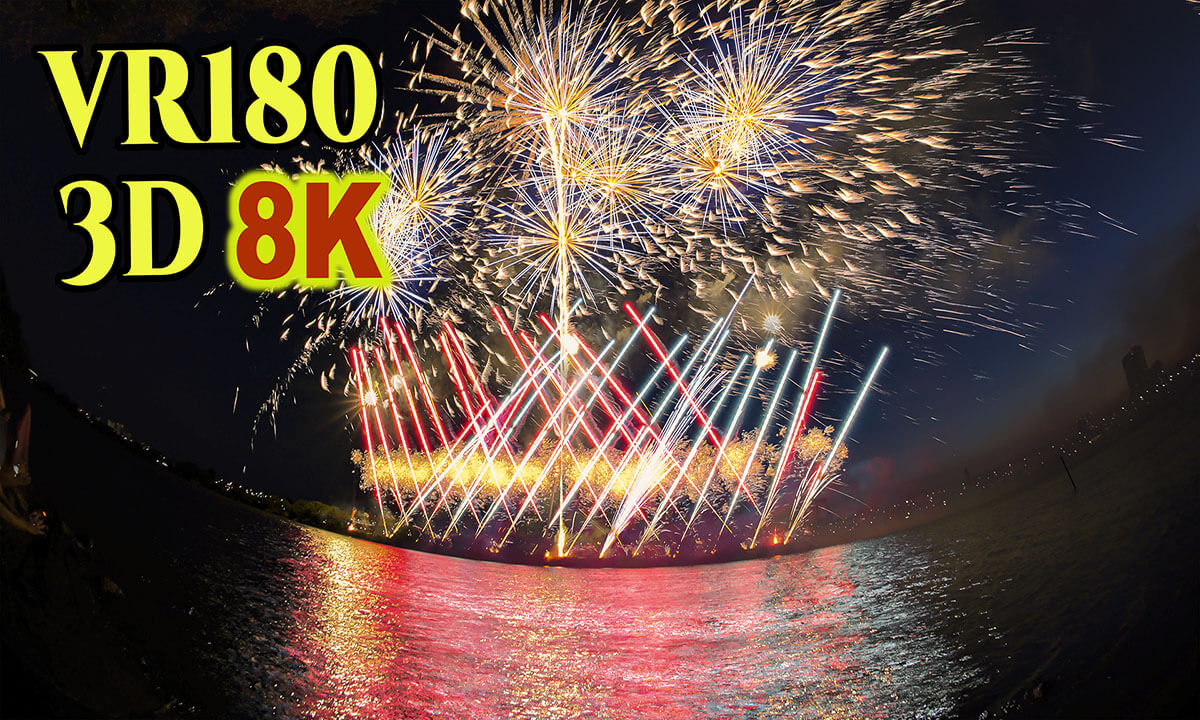 Hyperstereoscopic video of Fireworks at Katsushika in TOKYO,Japan