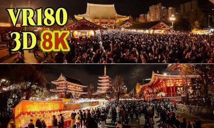 Sensoji Temple's New Year's Countdown and New Year's bustle at Asakusa , Tokyo , JAPAN