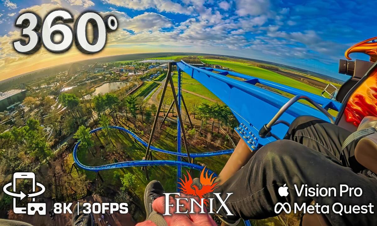 EPIC FENIX 360 Roller Coaster POV 8K | The Ultimate VR Winter Flight! Toverland - Apple Vision Pro - Meta Quest 3