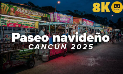 Cancun "Las Palapas" | Christmas Walk | VR180 8K