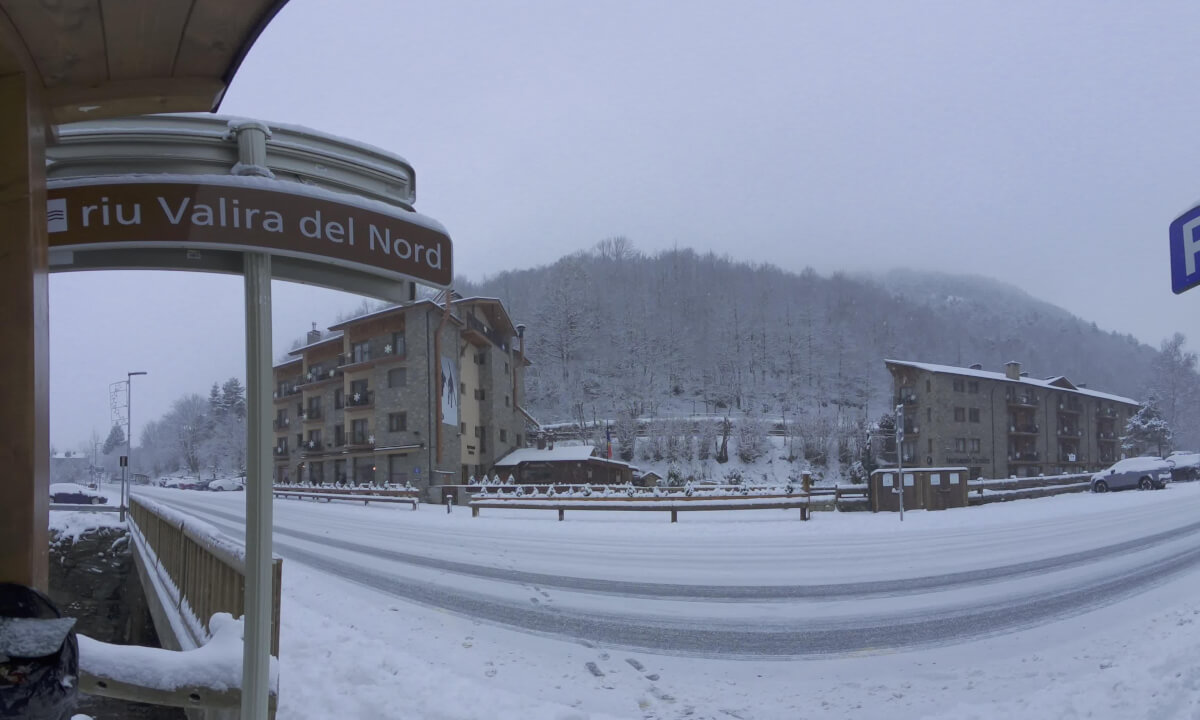 Snowfall near "Apartaments La Neu", Llorts, Andorra