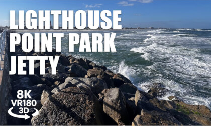 Lighthouse Point Park Jetty VR180 8K 3D Ponce Inlet, Atlantic Ocean, Jetty Walk | VR视频 8K 3D動画 VR旅行