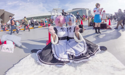 Rem and Ram  Re:Zero cosplay slide show at comiket 2025 winter