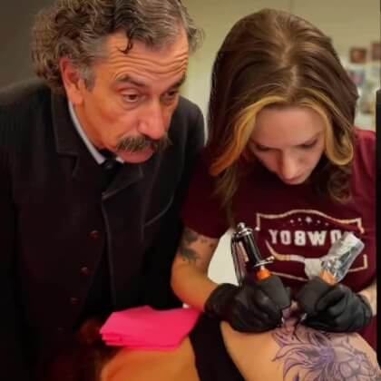 Henry Bennett visits Amanda Kay tattoo in Juneau Wisconsin