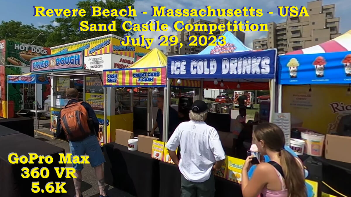 Revere Beach, Massachusetts USA - Sand Castle competition - food vendors