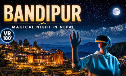 Himalayan Bandipur at Night  Ancient Hill Town After Dark | VR 180 Walk 3D