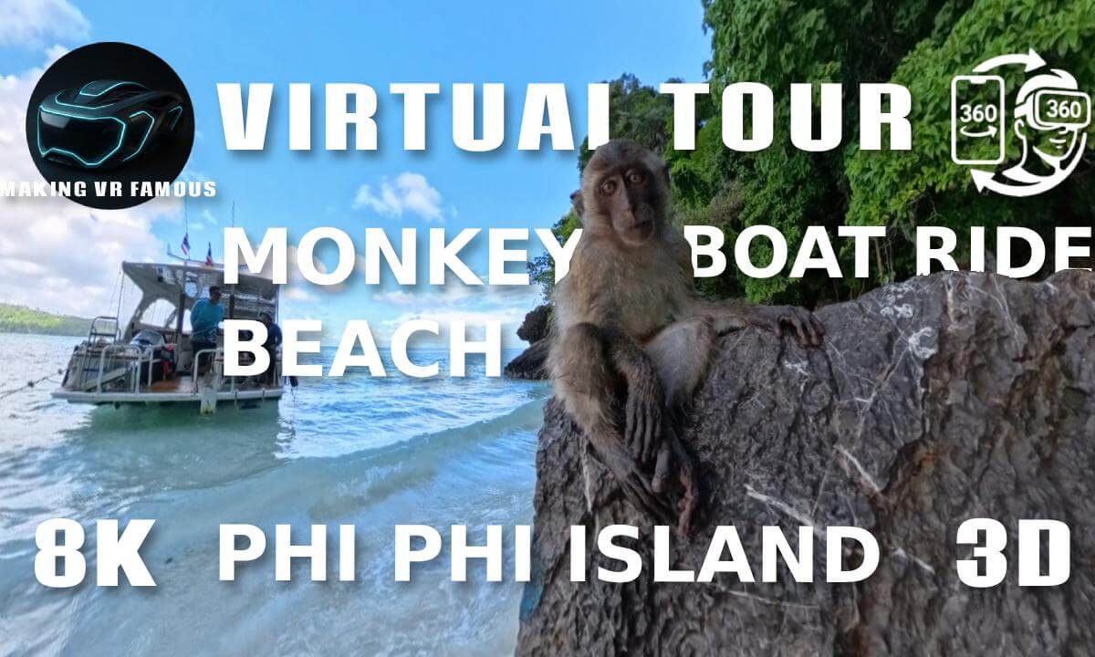 A Monkey Stared at Me… 🌴 Phi Phi Island Boat Ride in VR 360 (8K)