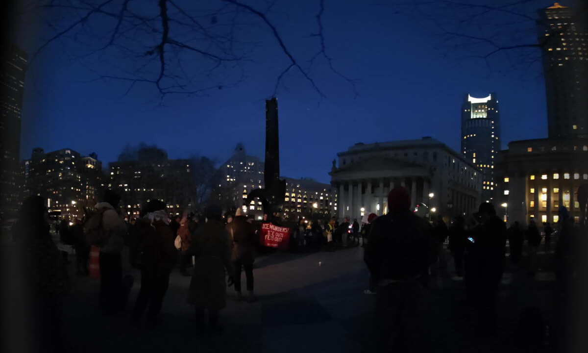 Protest after the shooting in a neighborhood as nyc stands with the people mourning in Minnesota