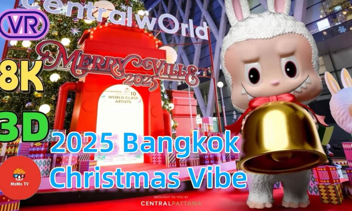 【FREE】-2025 Bangkok Christmas Vibe l CentralWorld "Disney Magical Stars" 8K 3D VR Walking Tour.