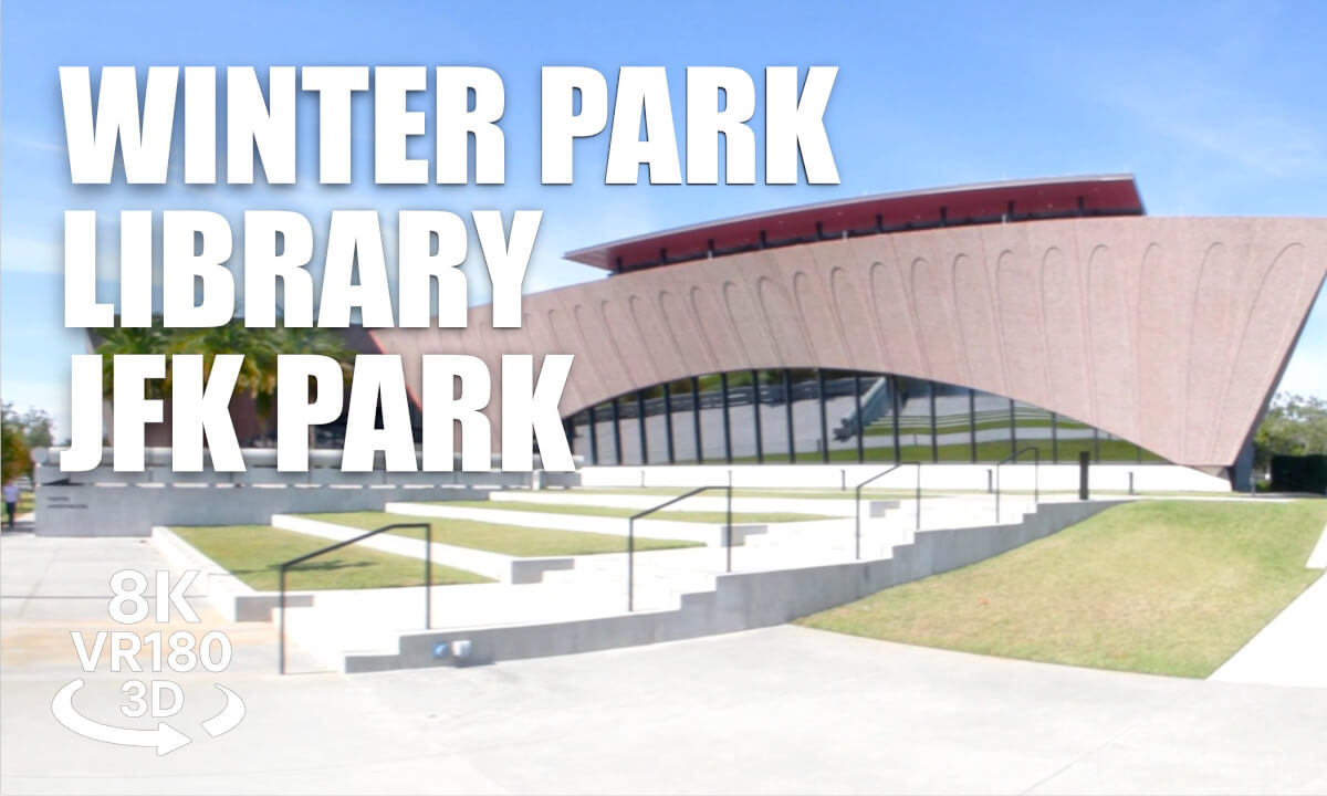 Winter Park Library & JFK Park VR180 8K 3D Lake Mendsen Walk, Florida Urban Nature VR视频 8K 3D動画 VR旅行