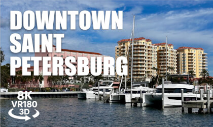 Downtown Saint Petersburg Florida Walk VR180 8K 3D Waterfront City Walk, Tampa Bay VR视频 8K 3D動画 VR旅行