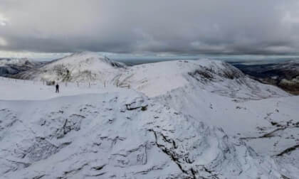 Snow in Nant Ffrancon, North Wales, UK