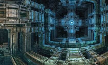 Grimy hall - a fractal panorama - NO AI