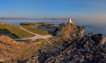 Sunset over Llanddwyn island, Angelsey, North Wales, UK