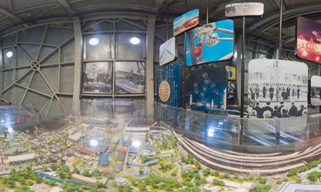 scale model from/inside Atomium monument Bruxelles Belgium