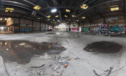 Graffiti and Empty Space - Abandoned Factory (360° View)