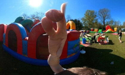 Bounce house festival at resort
