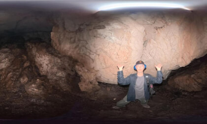 Inside the cave (360-degree light test)