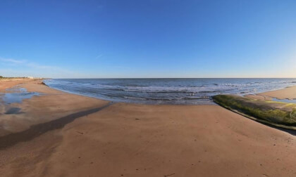 Sea Wall at Sunrise — Normandy 360° Panorama
