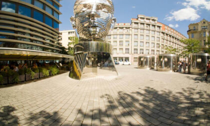 Czech Republic: Head of Franz Kafka - kinetic statue