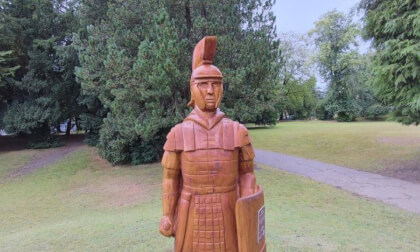 Carved Centurion - Buxton Park - Front view.