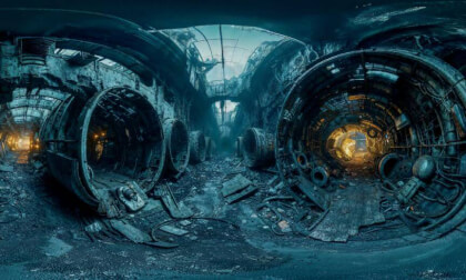 Post Apocalyptic Ruins Of Destroyed Tunnels 3D 360