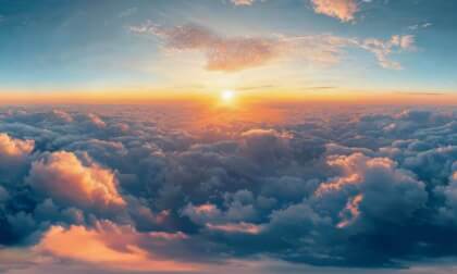 Floating Amongst The Clouds Watching A Relaxing Sunset 3D 360