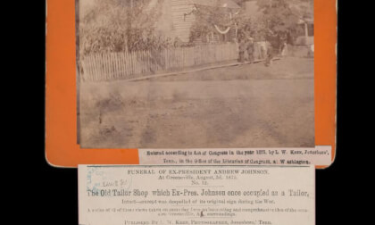 August 3 1875: Andrew Johnson's Tailor Shop decorated for Funeral