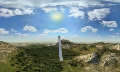 GliderVR Gameplay From https://glider.simcoe.co.uk Depicting Glider, Forest And Mountains 3D 360