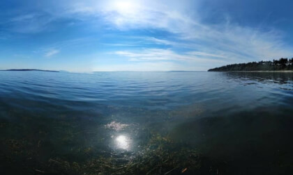 Flying over the ocean in White Rock