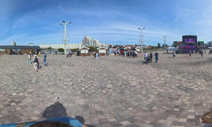 Minsk, Belarus. Sunday celebration near the Sports Palace