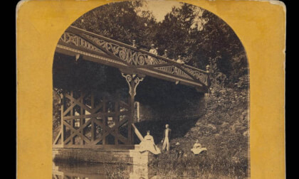 ~1870, Bridge leading to Mineral Park, Sharon Springs NY