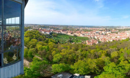 Prague view from the Petřín Lookout Tower