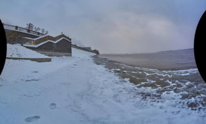 Snowfall embankment city (3)