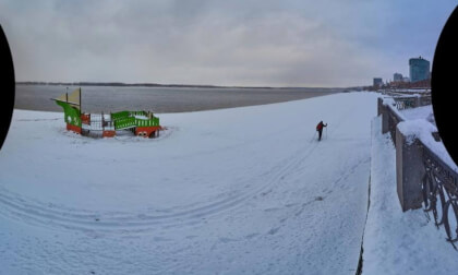 Snowfall embankment city (9) VR Photo Snowfall embankment city (9) VR