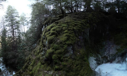 Frozen Little McPhee Waterfall near Castlegar BC