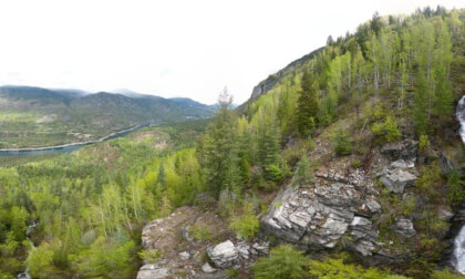 Waterfall Cascading Down Mountain side